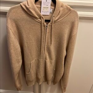 Women’s 100% Pure Cashmere Hoodie, from Scotland! Size XL/Tan color
